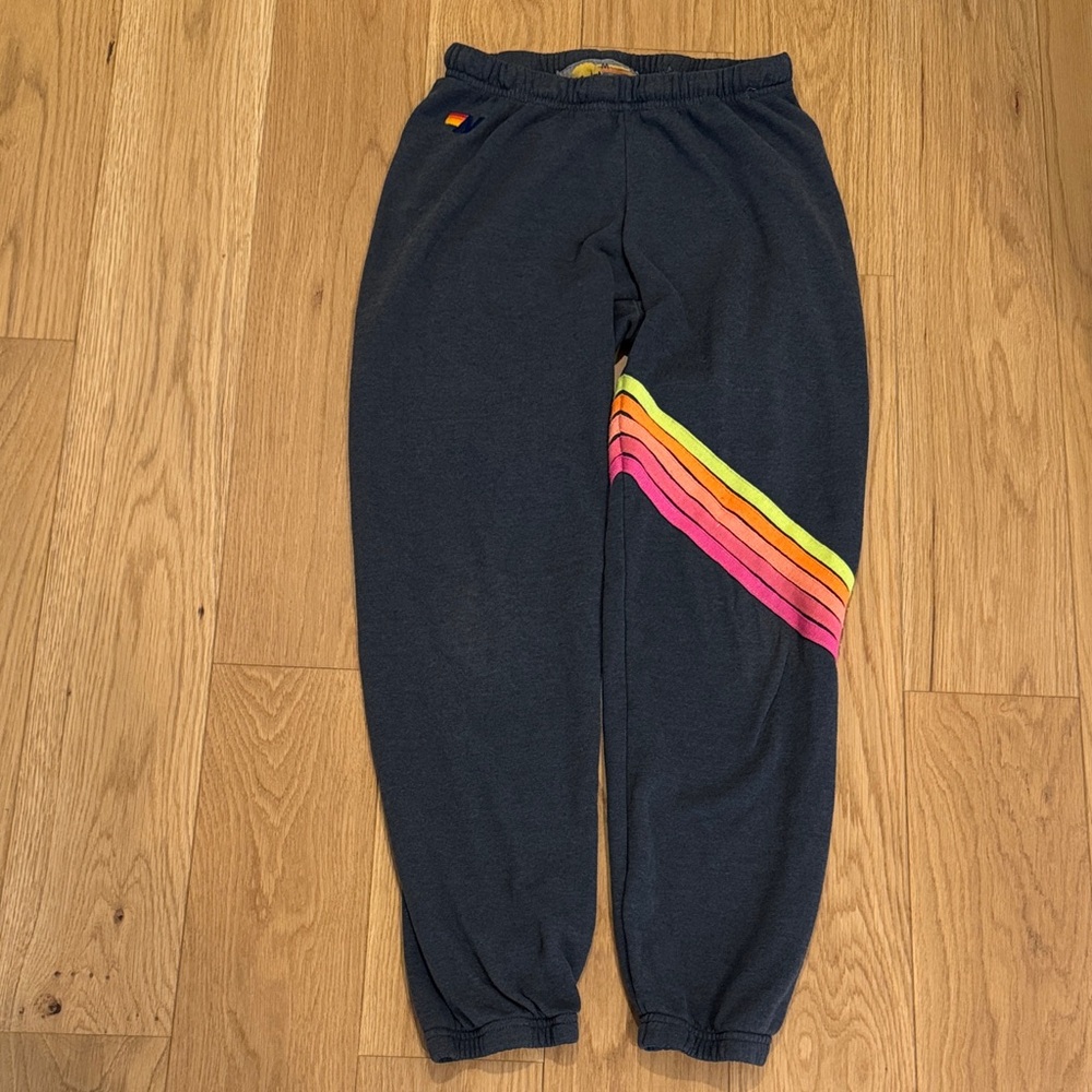 Aviator Nation Neon 5 stripe Chevron sweatpants - Picture 2 of 4